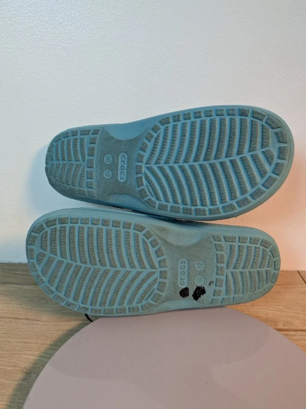 Crocs Slides Sandals Iconic Comfort Slip On Casual Beach Blue M Sz 10 W Sz 12 *